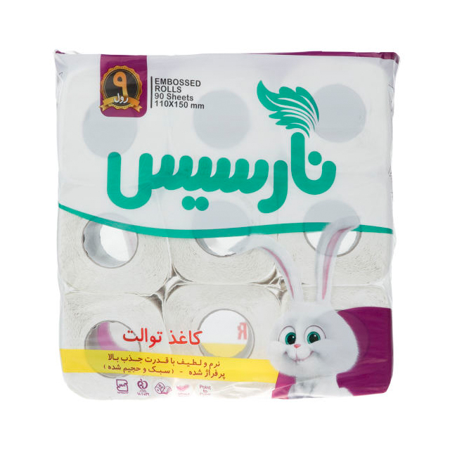 دستمال توالت نارسیس بسته 9 عددی