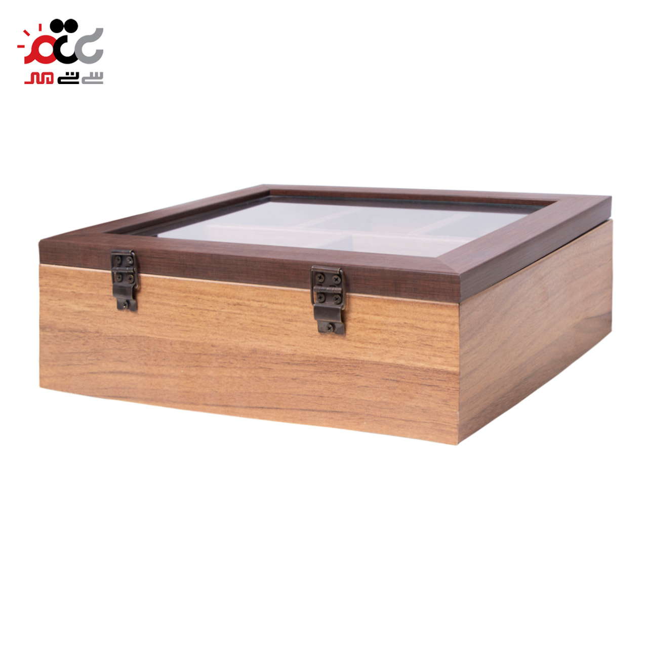 باکس چای چوبی رایکا مدل مستطیل 5 خانه