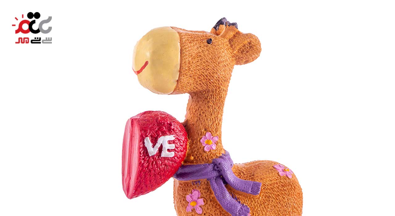 مجسمه دکوری 2 عددی مدل زرافه طرح LOVE  کد 8632
