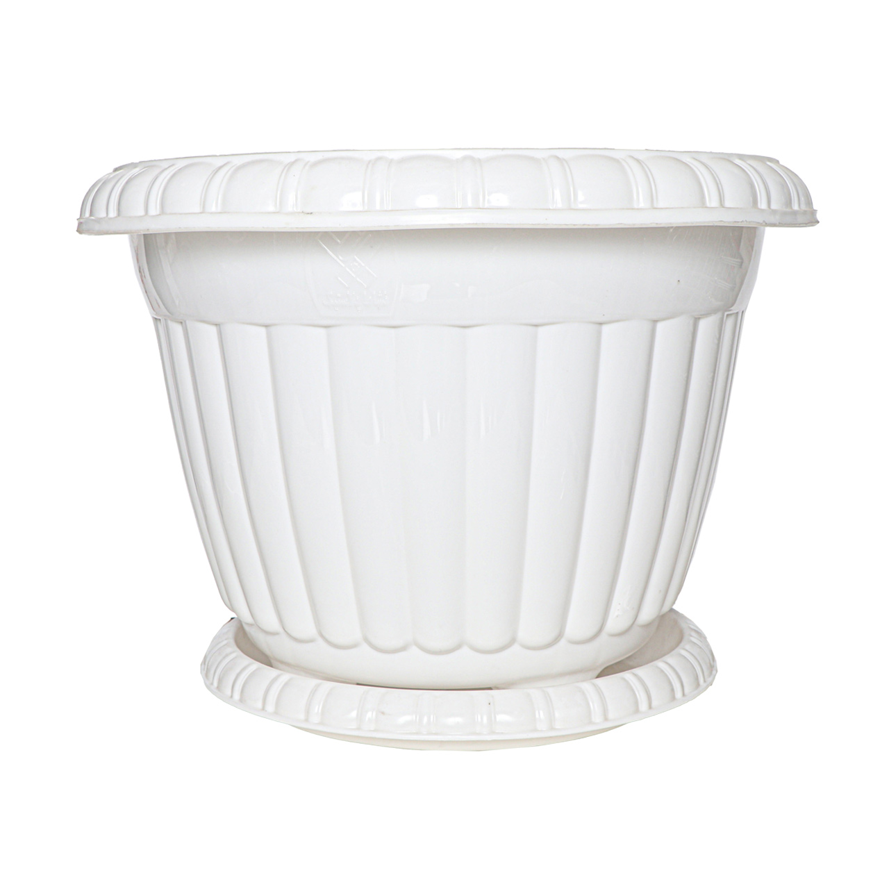 ست گلدان و زیر گلدان پلاستیکی مدل گرد کد 306