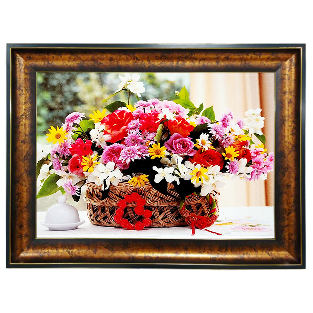 تابلو فرش چاپی طرح گل کد 12012 سایز 100×50 سانتی متری