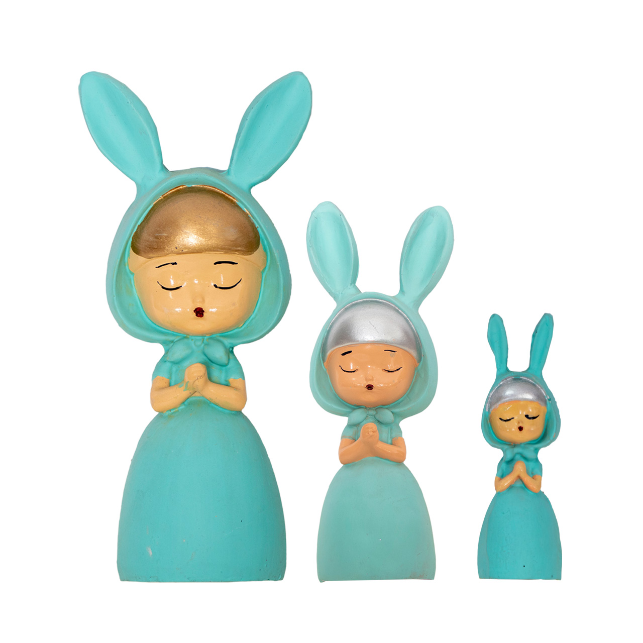مجسمه پلی استر مدل دختر خرگوشی 3 عددی