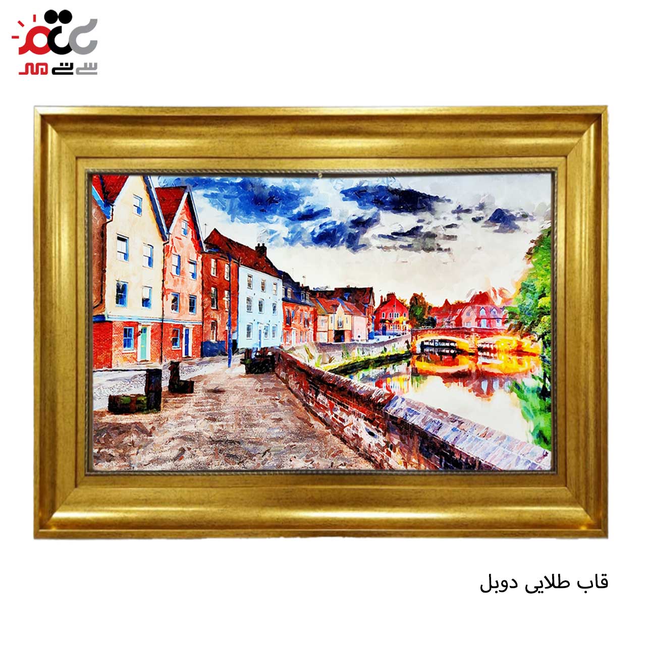 تابلو فرش چاپی طرح رودخانه کد 10178 سایز 100×70 سانتی متری