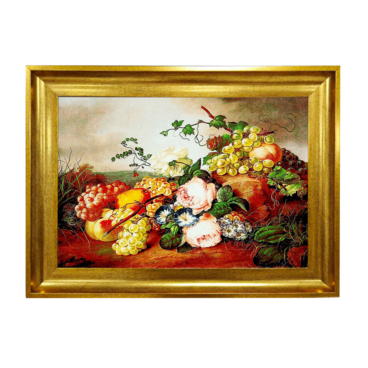 تابلو فرش چاپی طرح گل و میوه کد 12032 سایز 50×50 سانتی متری