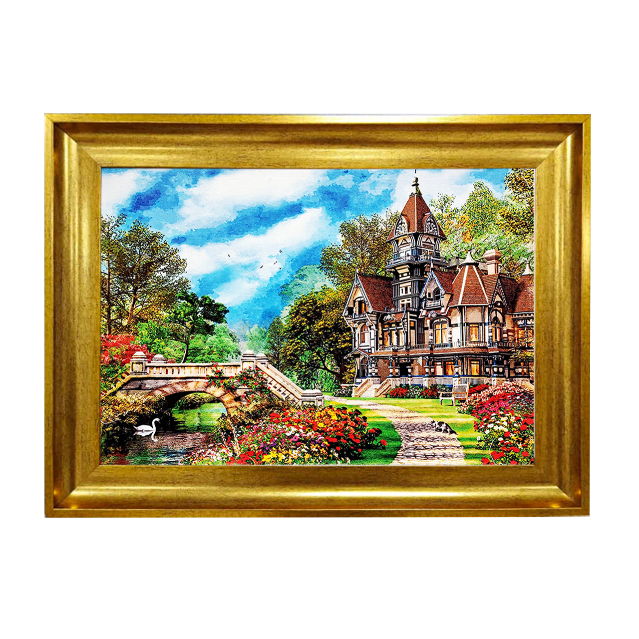 تابلو فرش چاپی طرح منظره کد 10134 سایز 50×50 سانتی متری