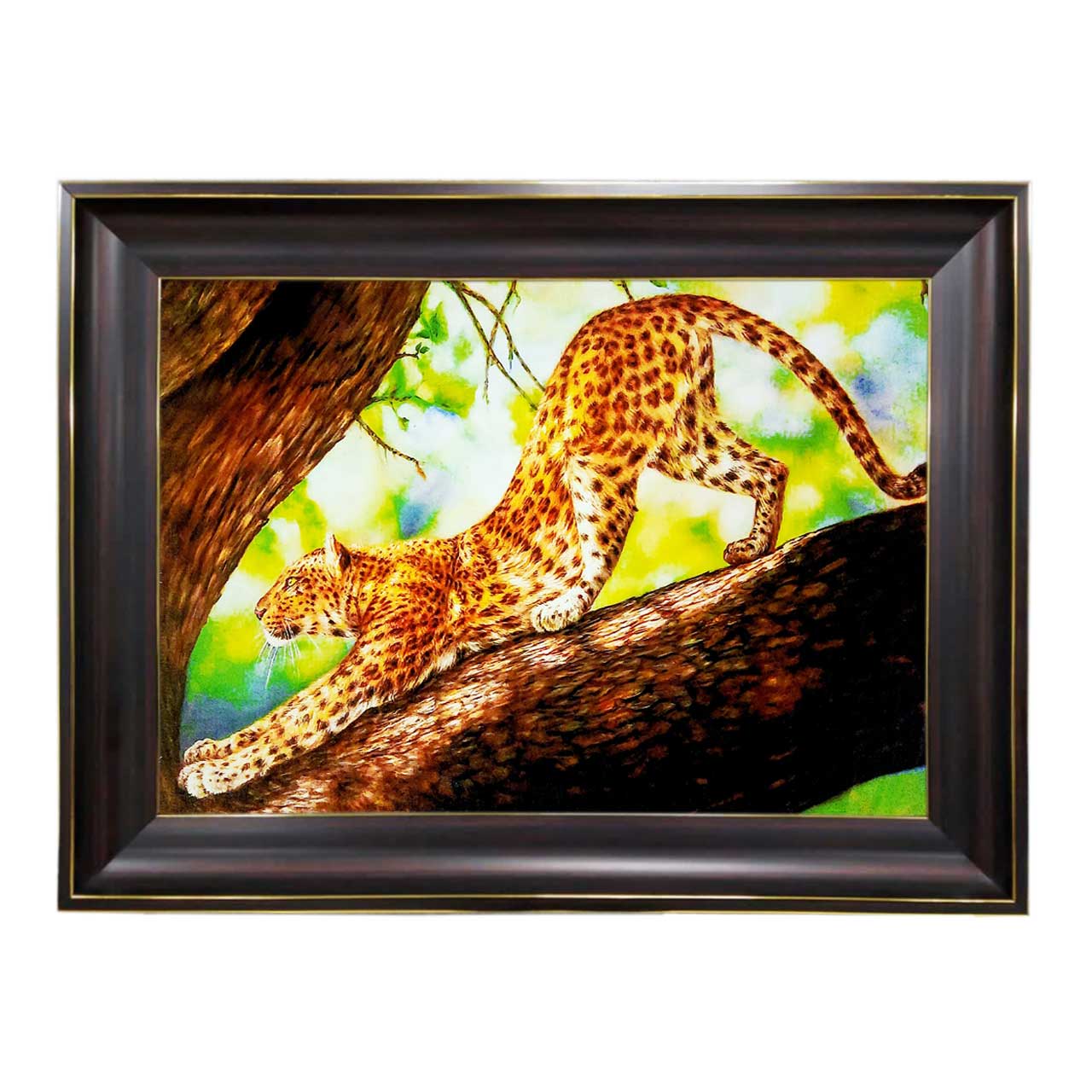 تابلو فرش چاپی طرح پلنگ کد 14008 سایز 60×40 سانتی متری