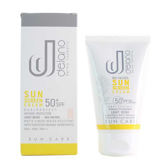 کرم ضد آفتاب و ضد لک  بایوتچ SPF+50 بژ روشن دلانو 50 میلی لیتری