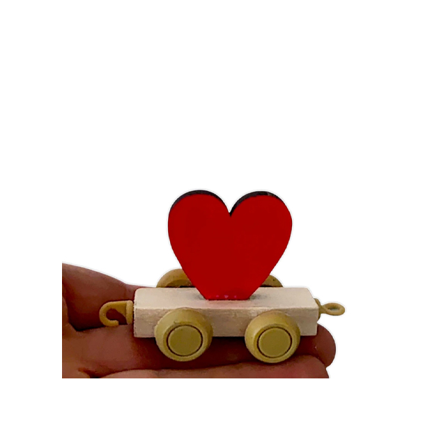 قطار چوبی طرح قلب