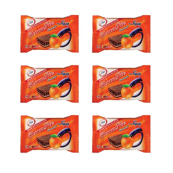 ویفر پرتقالی شکوپای چیچک 23 گرمی بسته 24 عددی