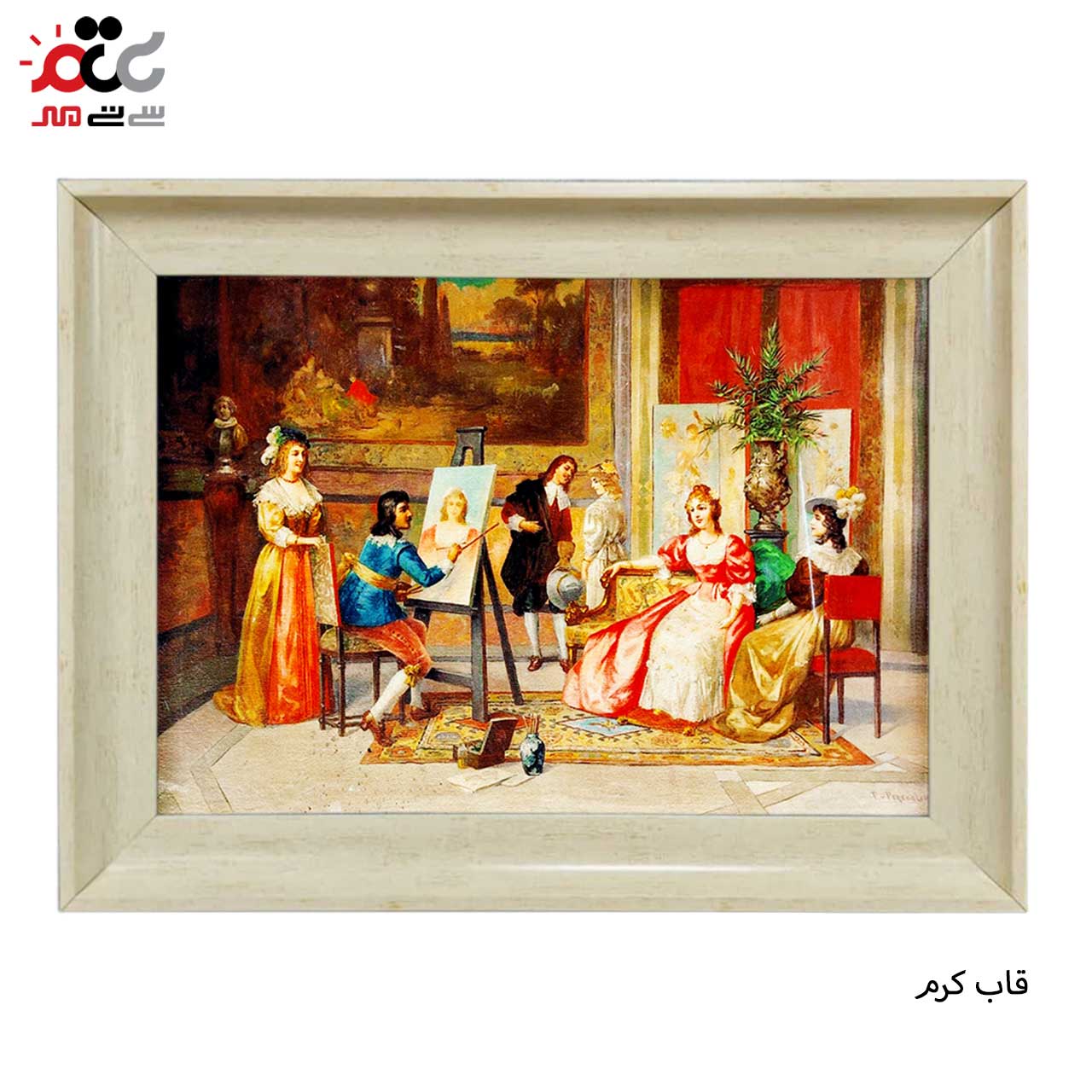 تابلو فرش چاپی طرح نقاش کد 11036 سایز 50×35 سانتی متری