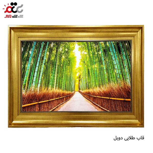 تابلو فرش طرح جاده ای جنگلی کد 10216 سایز 50*35 سانتی متری
