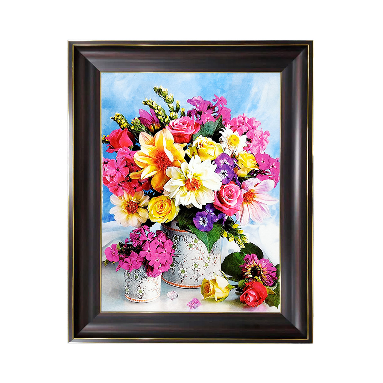 تابلو فرش چاپی طرح گل کد 12300 سایز 60×40 سانتی متری