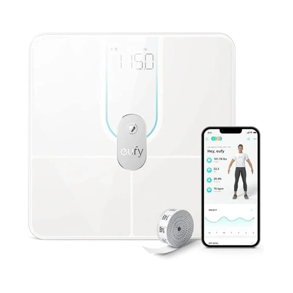 ترازو هوشمند ANKER مدل Eufy Smart Scales P2 PRO T9149K21 - سفید (گارانتی 18 ماهه شرکتی)