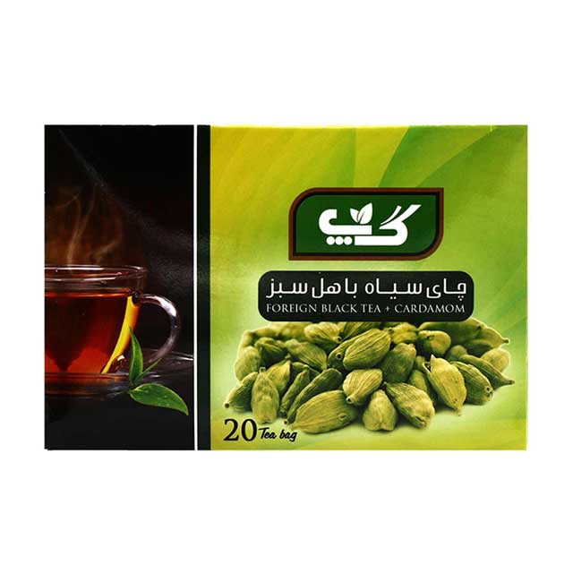 چای سیاه کیسه ای با هل سبز گپ 20 عددی