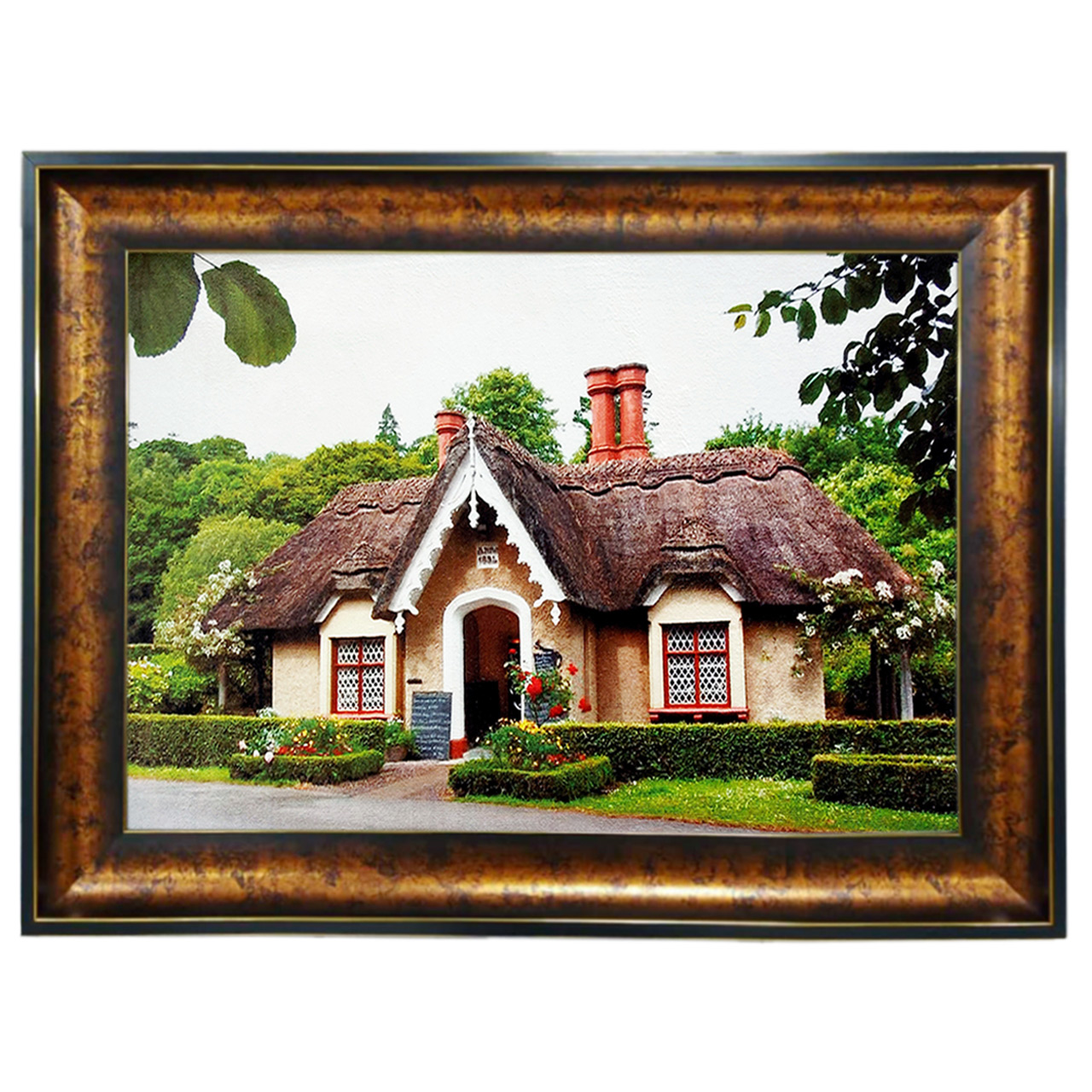 تابلو فرش چاپی طرح کلبه کد 10196 سایز 100×50 سانتی متری