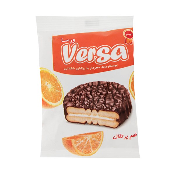 بیسکویت روکش شکلاتی ورسا با طعم پرتقال مینو 30 گرمی