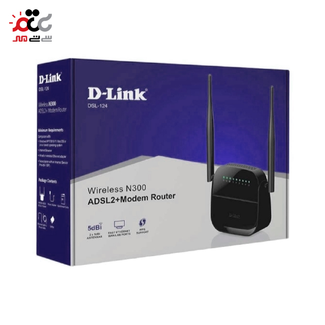 مودم روتر بی سیم N300  ADSL2 دی-لینک مدل DSL124