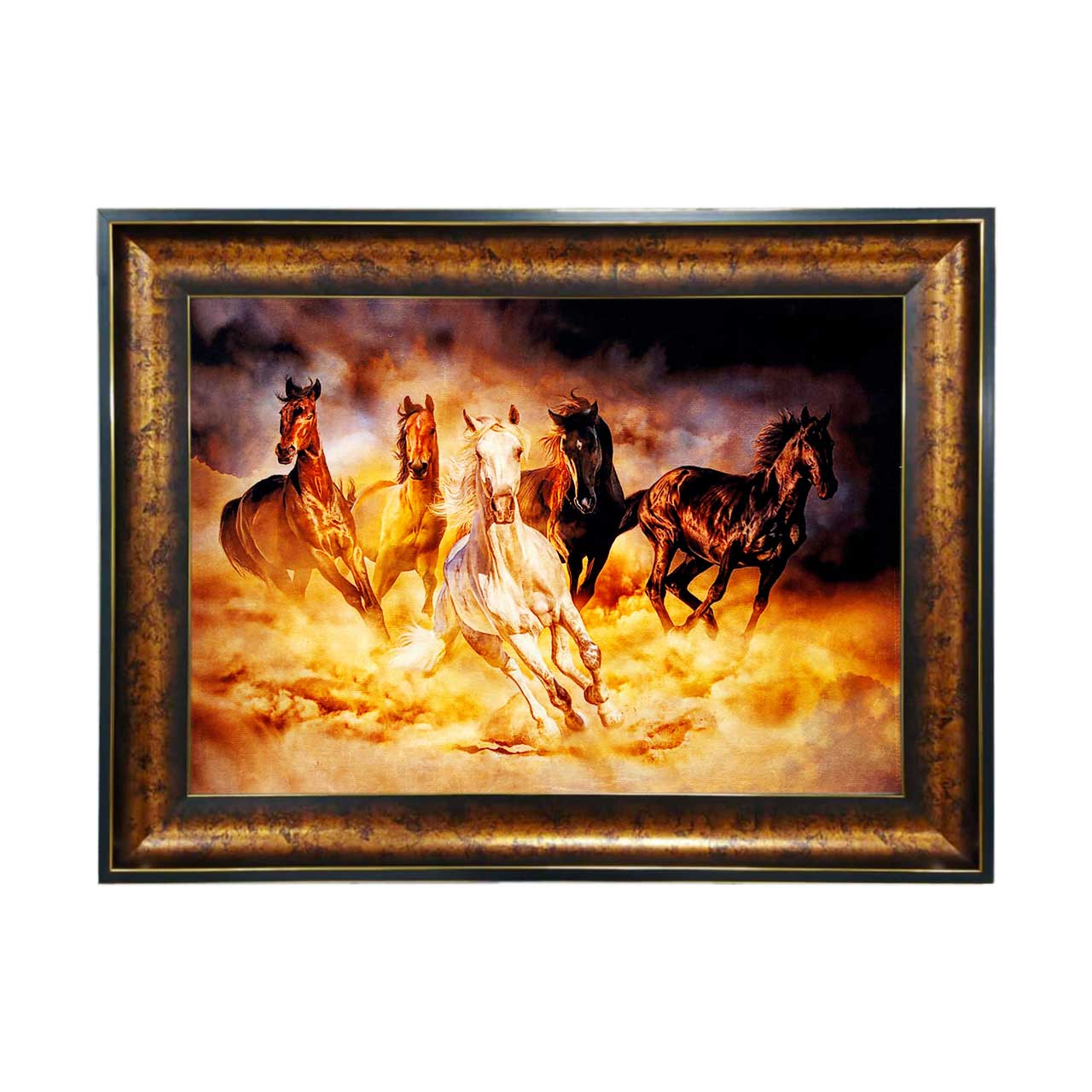 تابلو فرش چاپی طرح اسب کد 14045 سایز 50×35 سانتی متری