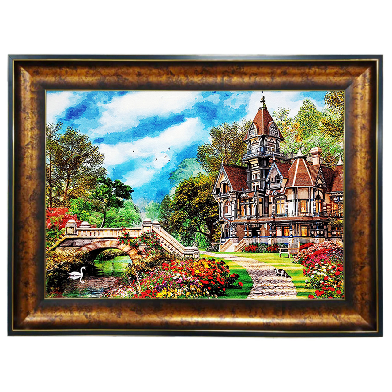 تابلو فرش چاپی طرح منظره کد 10134 سایز 100×50 سانتی متری