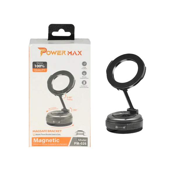 هولدر وکیومی مگنتی گوشی موبایل Power Max مدل PM-026 - مشکی