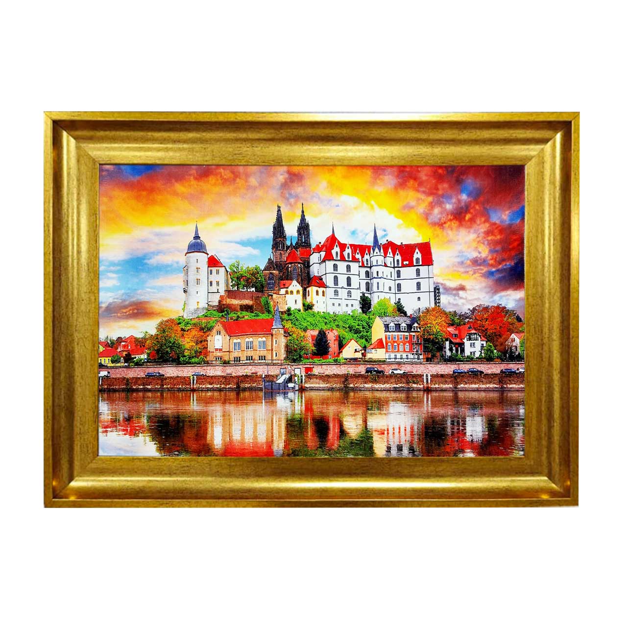 تابلو فرش چاپی طرح رودخانه کد 10001 سایز 50×50 سانتی متری