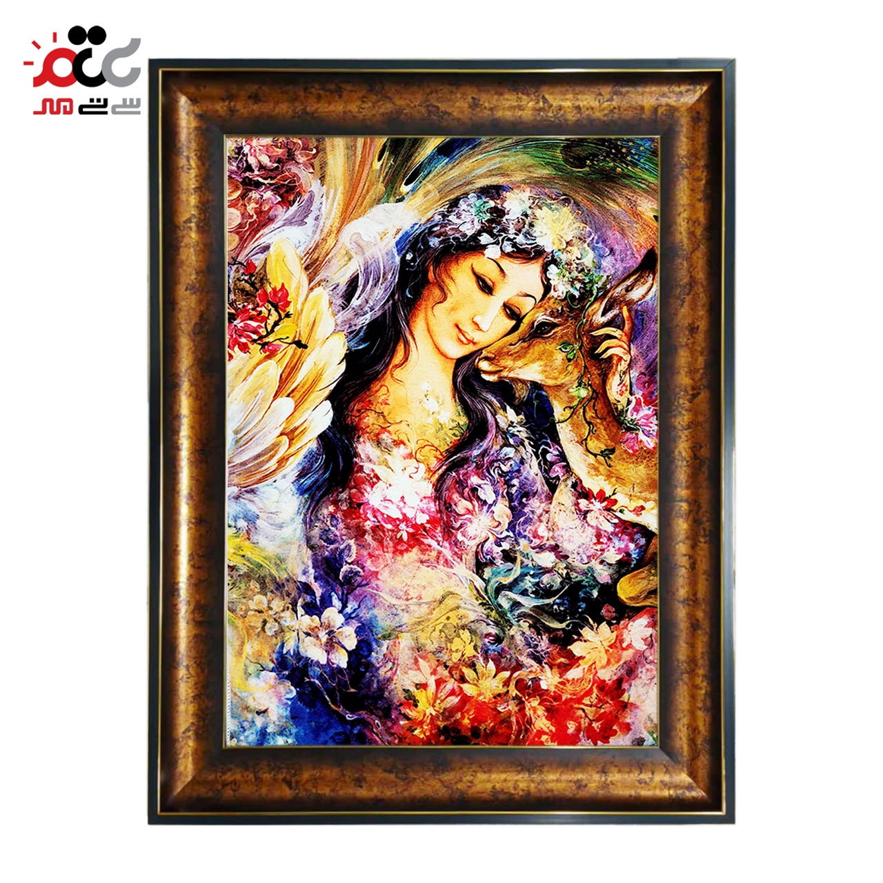 تابلو فرش چاپی طرح مینیاتوری کد 16028 سایز 50×35 سانتی متری