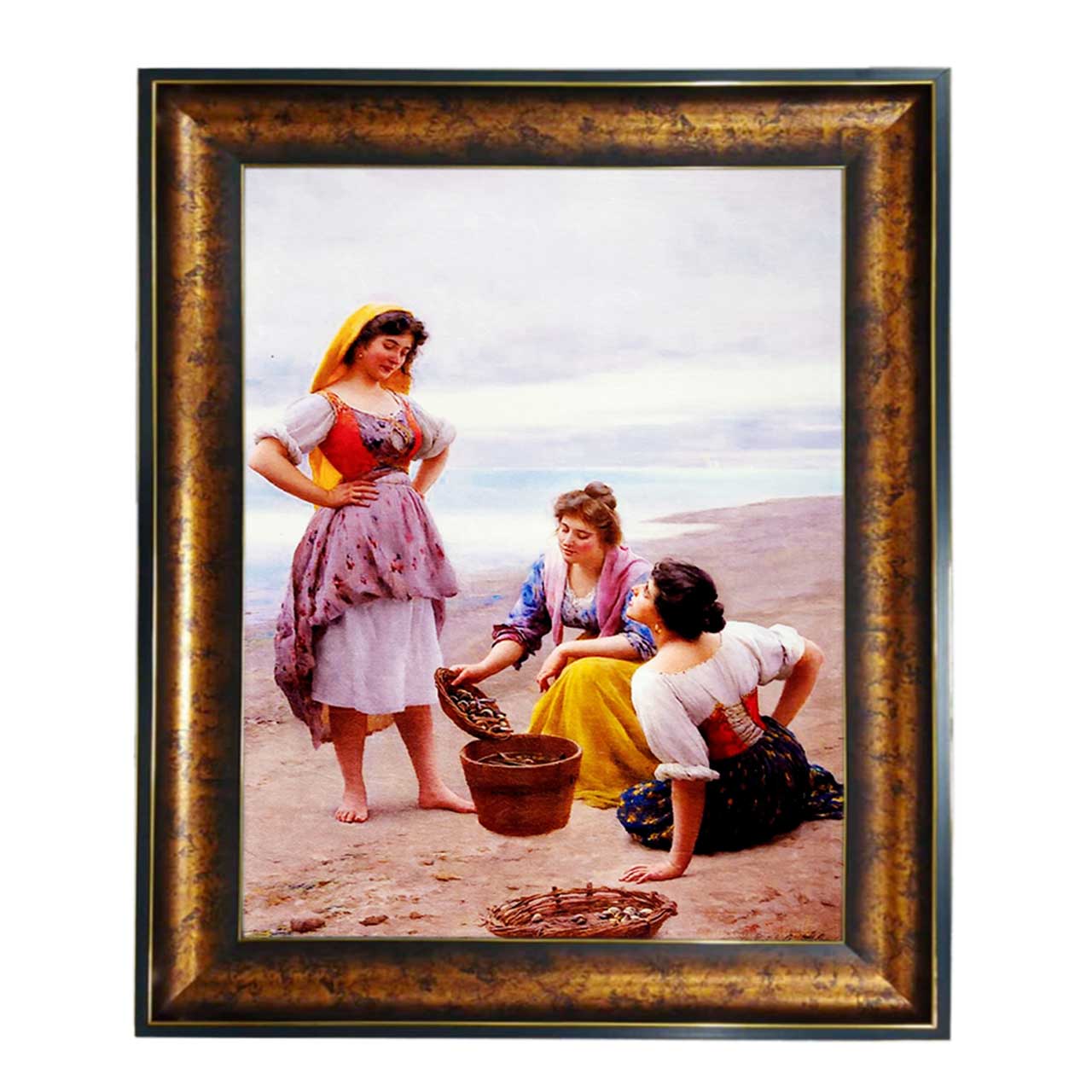 تابلو فرش چاپی طرح ساحل کد 13031 سایز 100×50 سانتی متری