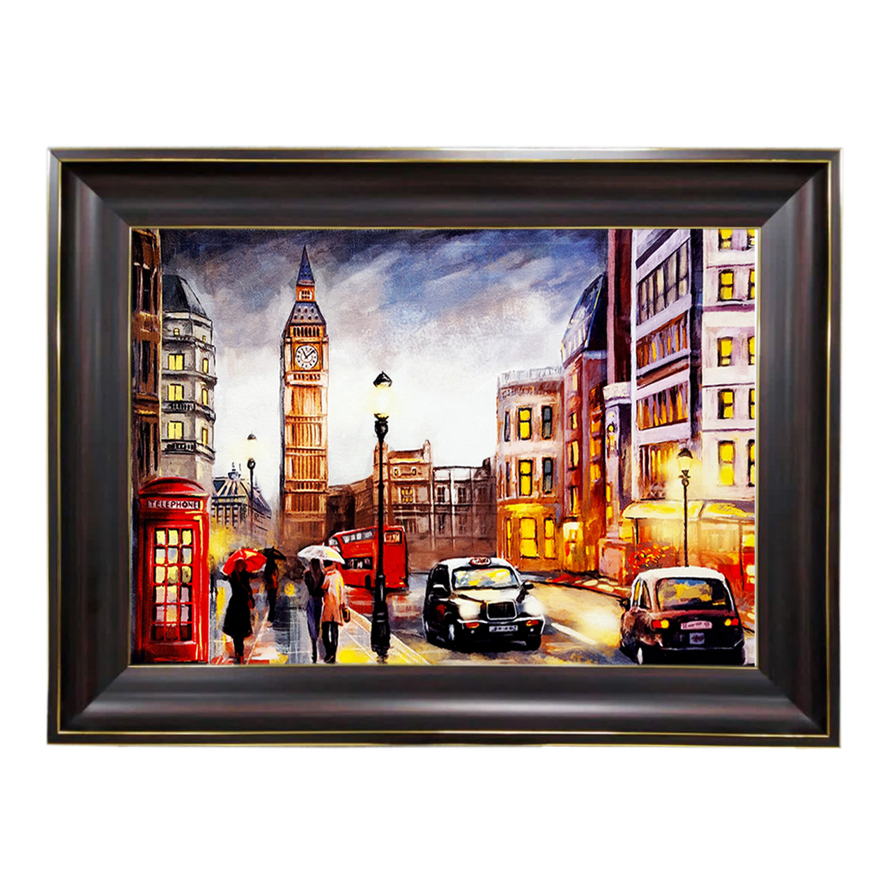 تابلو فرش چاپی طرح خیابان کد 10114 سایز 60×40 سانتی متری