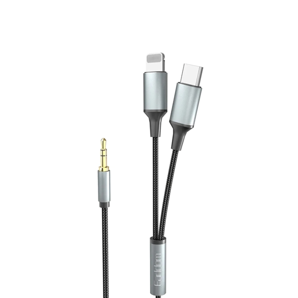 کابل Earldom Aux To Type-C & Lightning مدل ET-AUX71 - مشکی