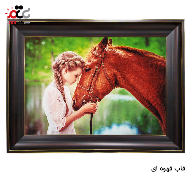 تابلو فرش چاپی طرح اسب کد 13305 سایز 100×70 سانتی متری
