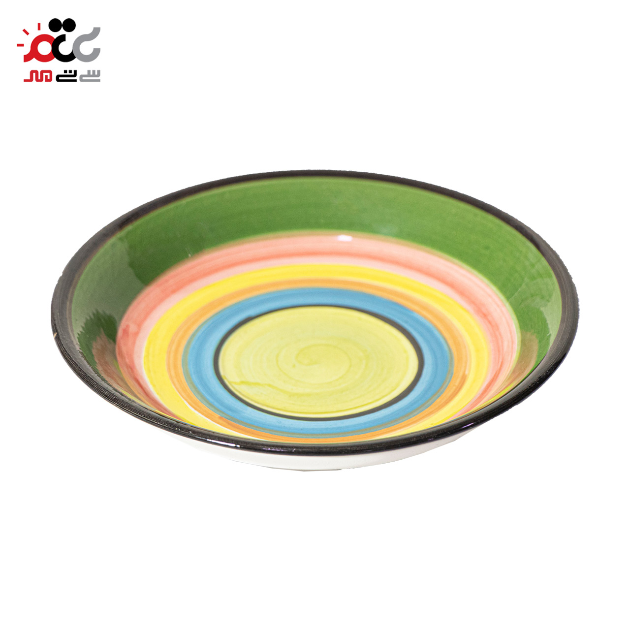 نعلبکی سفالی طرح رنگین کمان