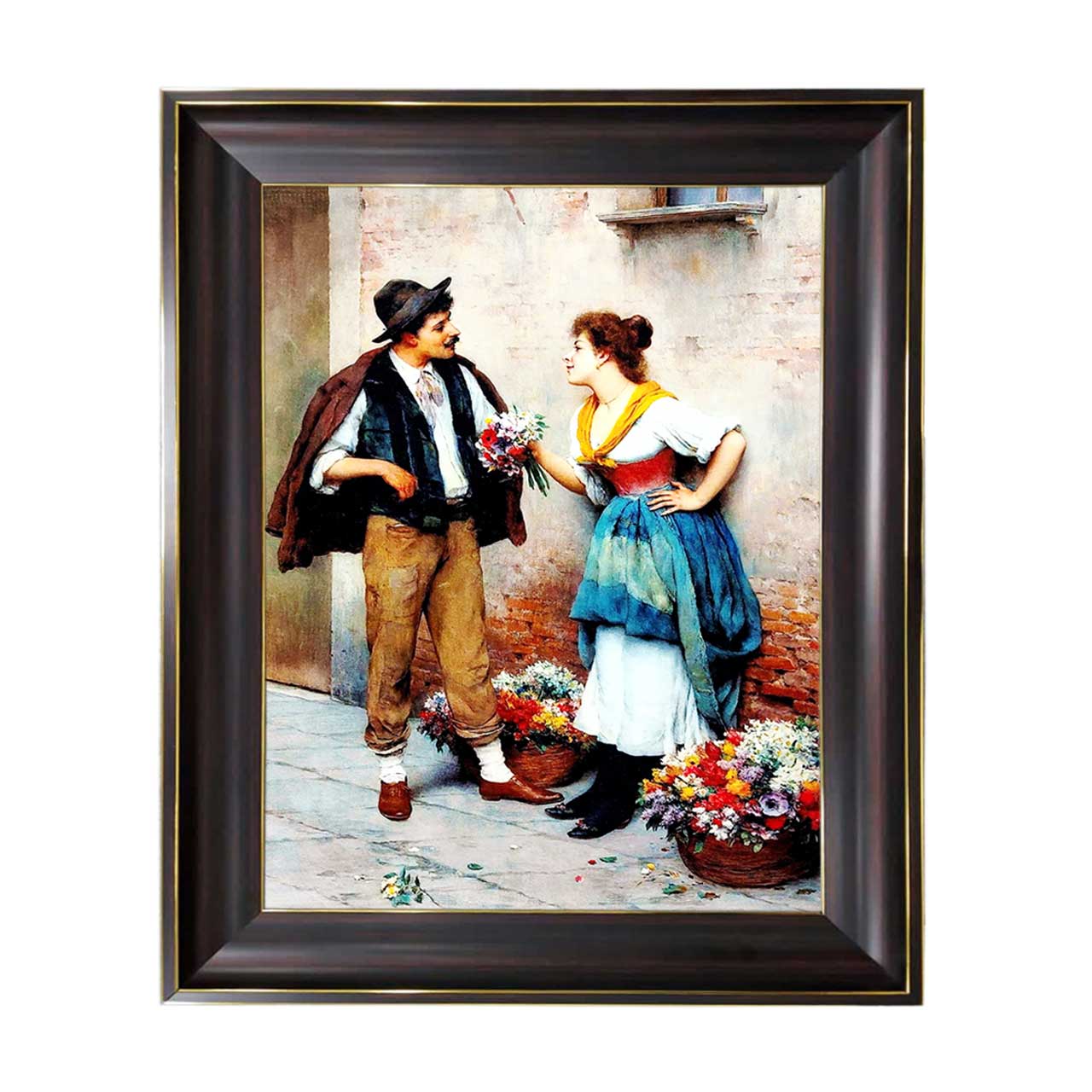 تابلو فرش چاپی طرح زوج کد 13025 سایز 70×50 سانتی متری