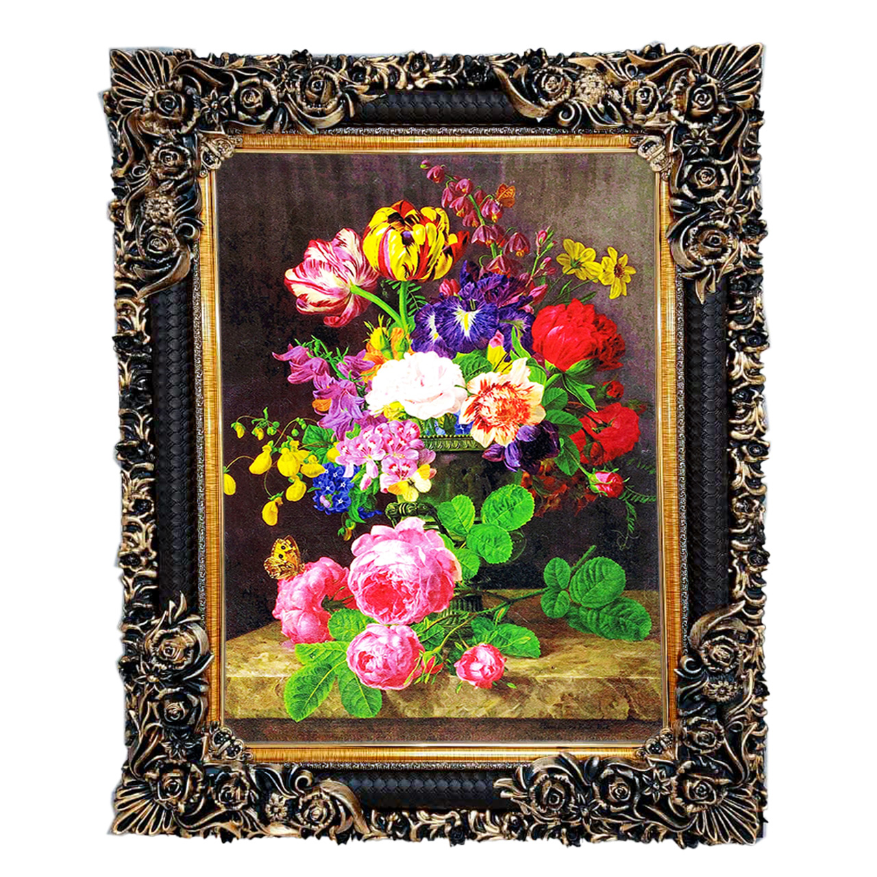 تابلو فرش چاپی طرح گل کد 12323 سایز 70×50 سانتی متری