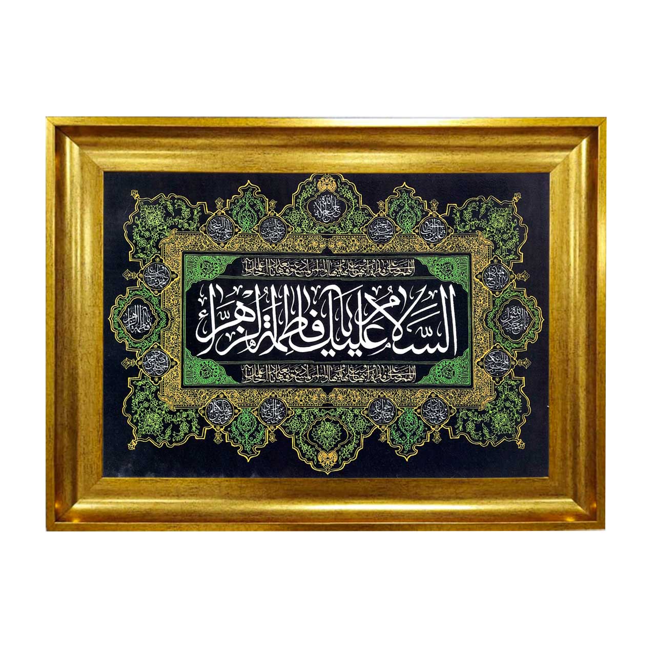 تابلو فرش چاپی طرح فاطمه زهرا کد 17014 سایز 50×50 سانتی متری