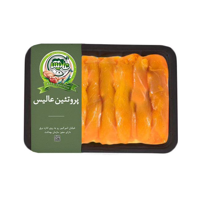 فیله باریک زعفرانی مرغ شمال رتبه A مقدار 500 گرمی