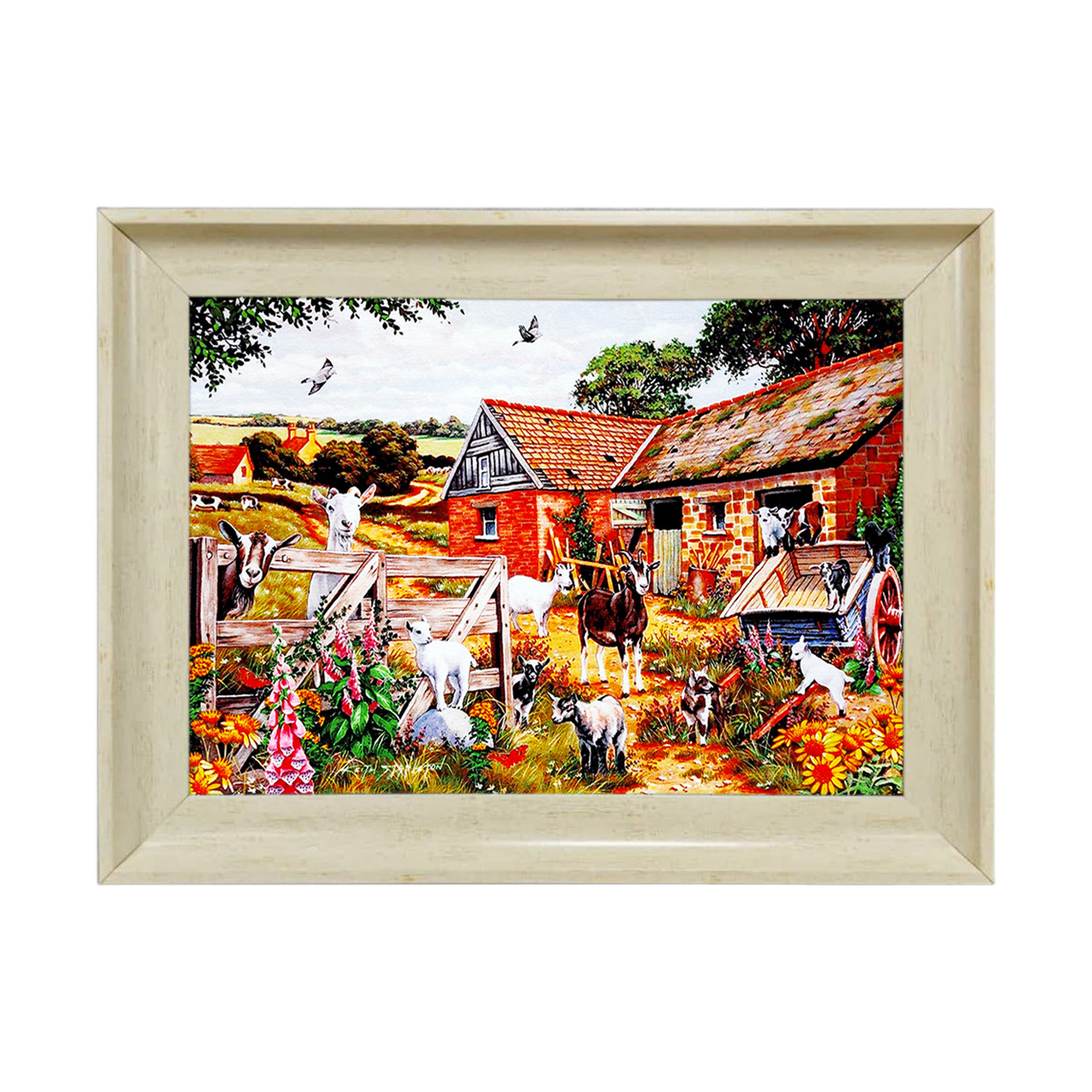 تابلو فرش چاپی طرح مزرعه کد 10264 سایز 50×35 سانتی متری