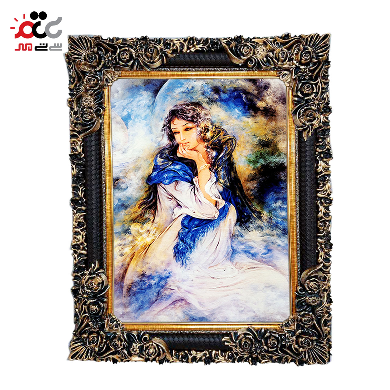 تابلو فرش چاپی طرح مینیاتوری کد 16001 سایز 50×50 سانتی متری