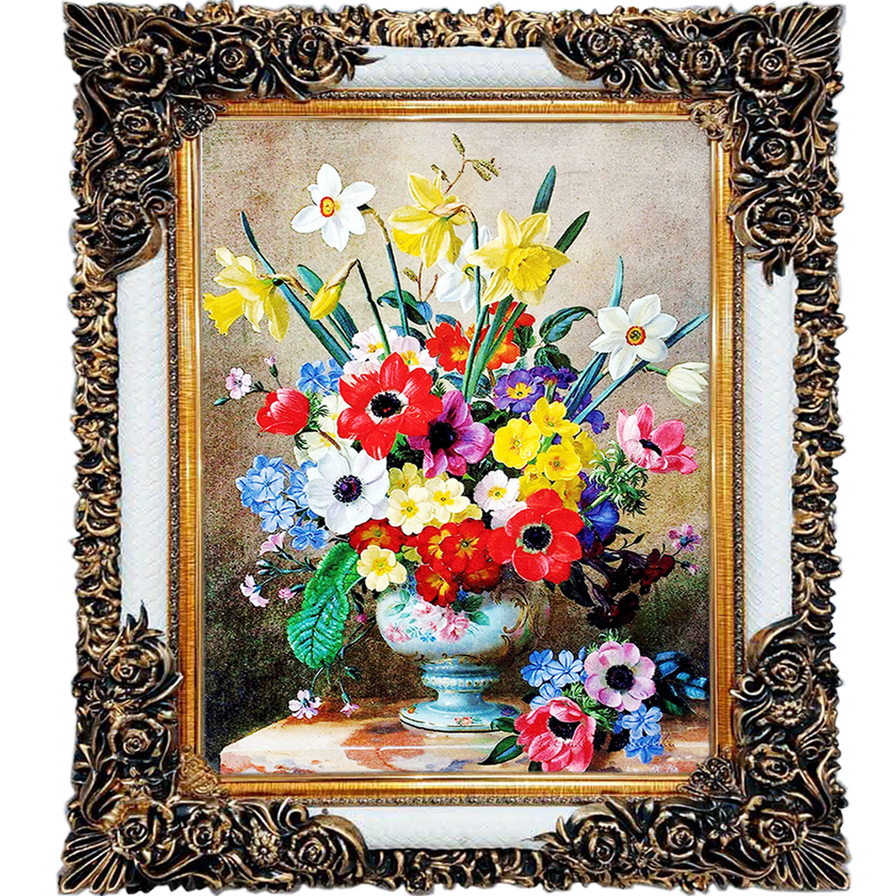 تابلو فرش چاپی طرح گل کد 12306 سایز 100×70 سانتی متری