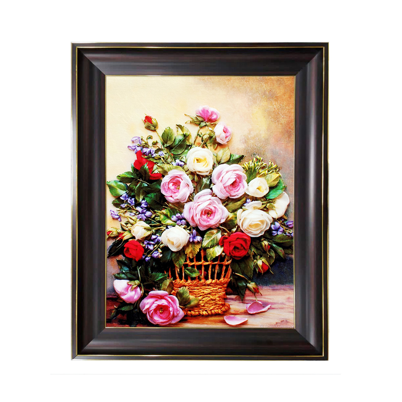 تابلو فرش چاپی طرح گل کد 12308 سایز 60×40 سانتی متری