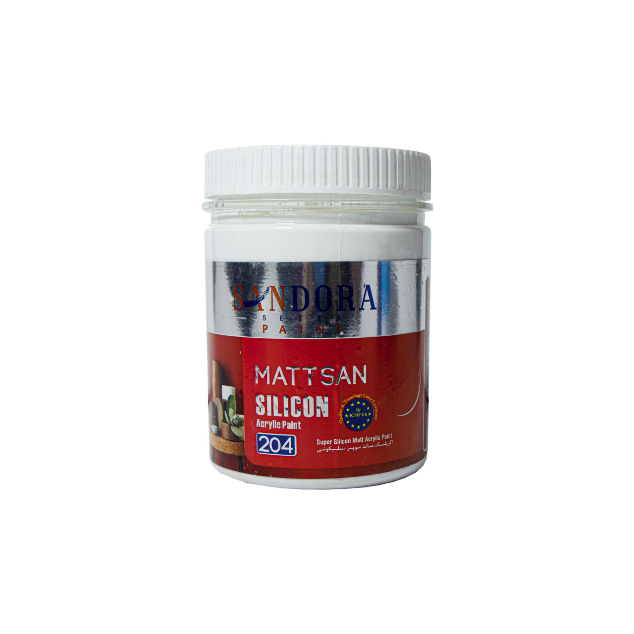 رنگ آکریلیک  سفید مات سوپر سیلیکونی ساندورا کد 204