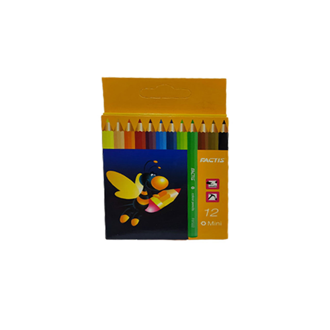مداد رنگی مقوایی فکتیس مدل کوتاه بسته 12 عددی