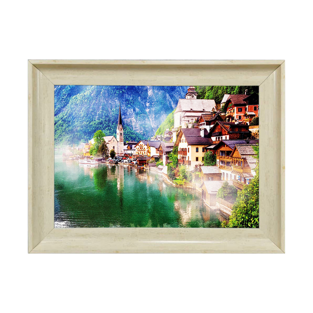 تابلو فرش چاپی طرح دریاچه کد 10033 سایز 50×35 سانتی متری