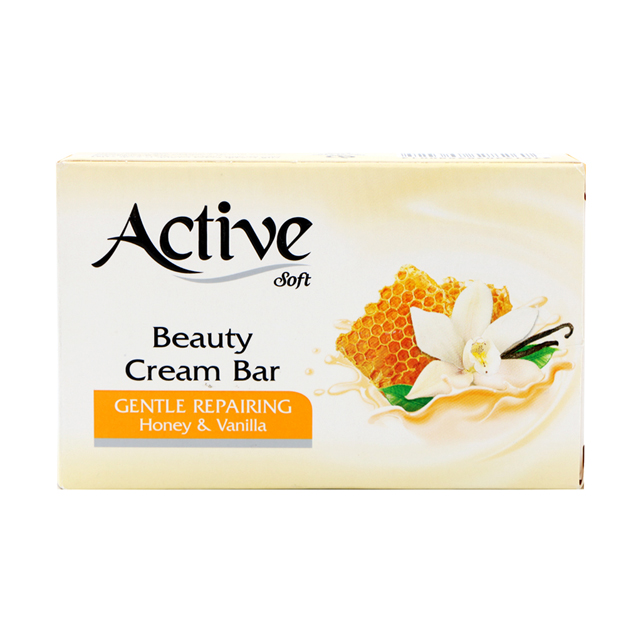 صابون کرمی اکتیو حاوی رایحه عسل و وانیل 125 گرمی