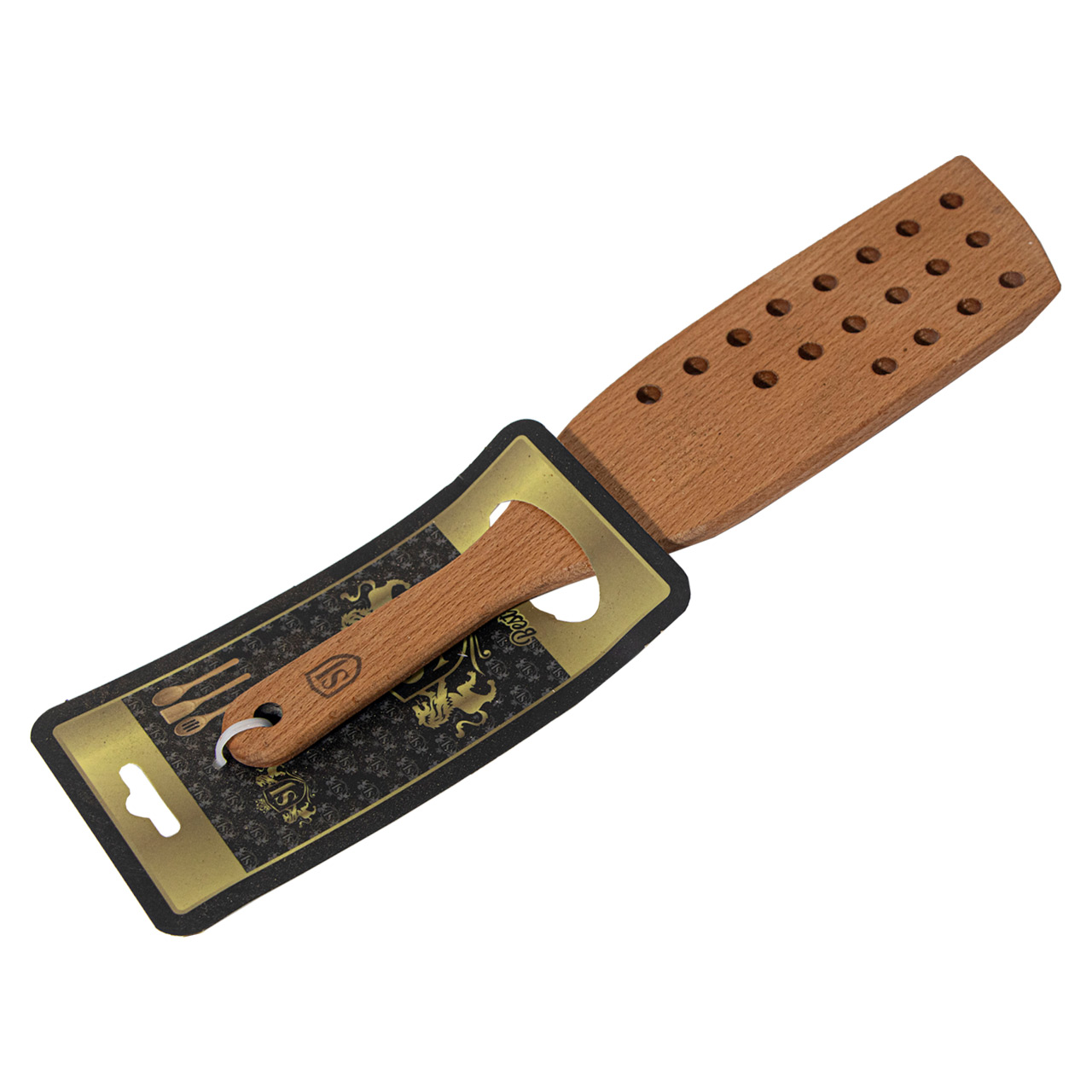 کفگیر چوبی سنگ چین مدل سر کج