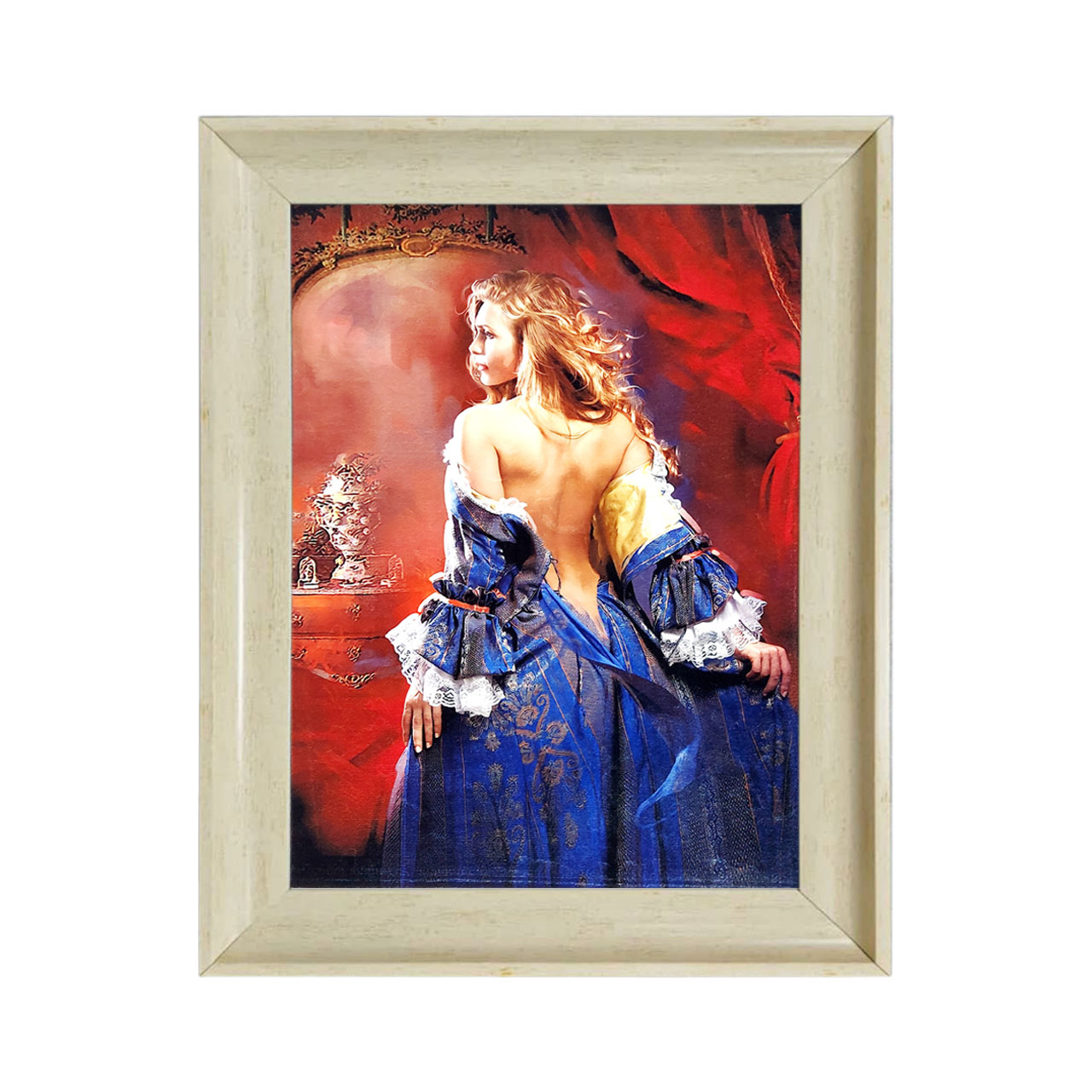 تابلو فرش چاپی طرح بانو کد 13018 سایز 60×40 سانتی متری