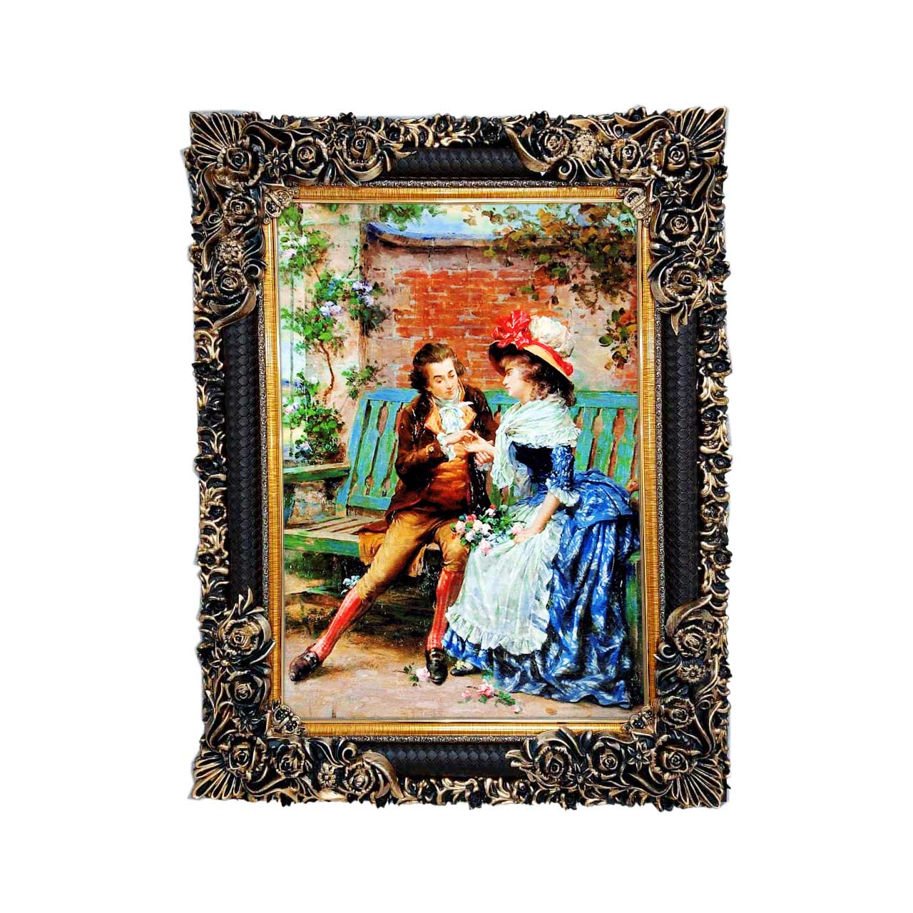 تابلو فرش چاپی طرح دختر و پسر کد 11301 سایز 50×35 سانتی متری