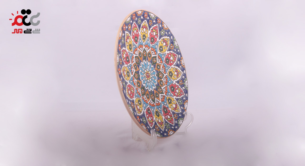 بشقاب سفالی میناکاری سایز 20 کد 7527