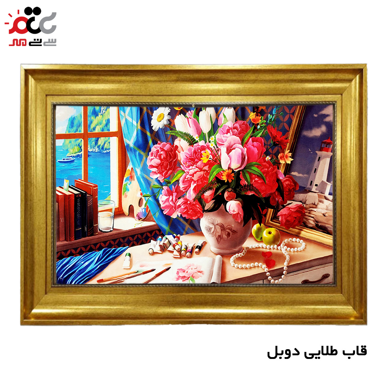 تابلو فرش چاپی طرح گل کد 12003 سایز 50×35 سانتی متری