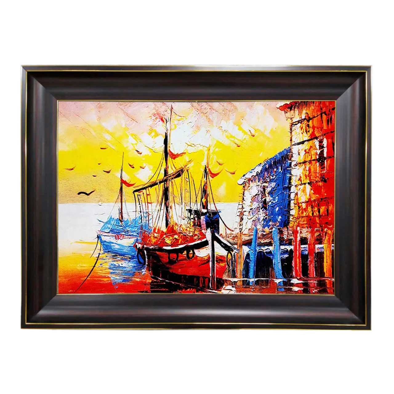 تابلو فرش چاپی طرح اسکله کد 10241 سایز 60×40 سانتی متری