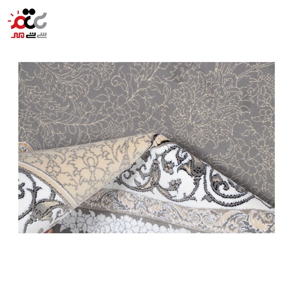 فرش ماشینی طرح سیلور حاشیه بژ کد 1439